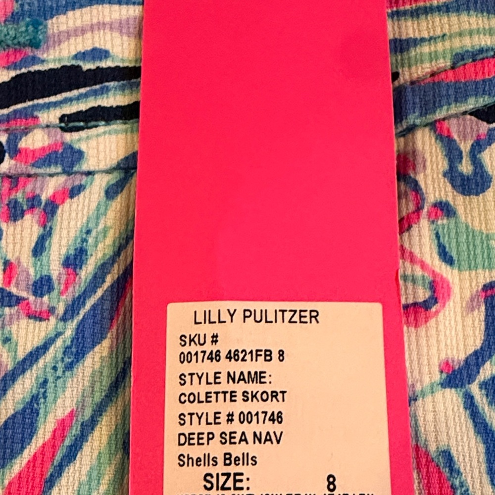 Lilly Pulitzer Women's Vibrant Navy and Pink Colette skort size 8 - Picture 4 of 4